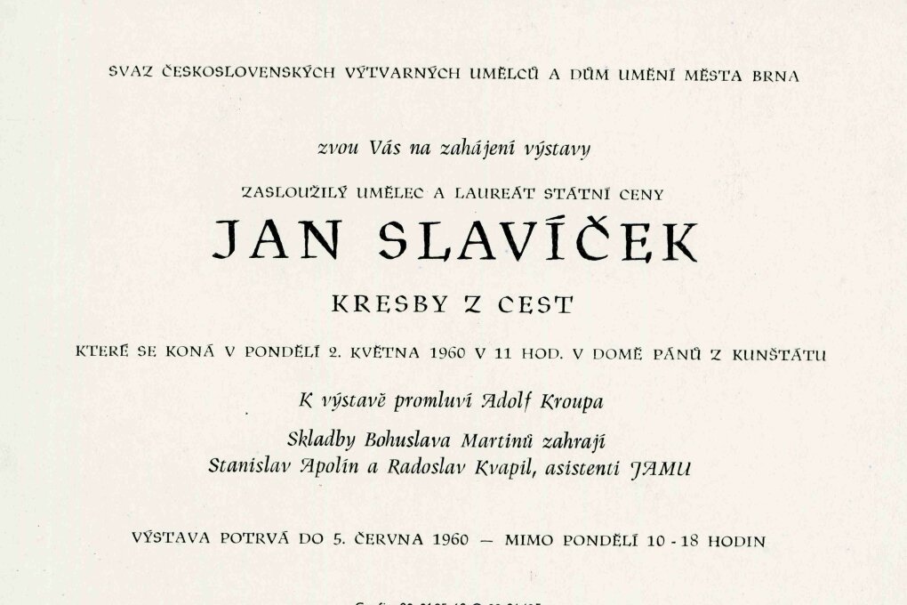 Jan Slavíček. Kresby z cest